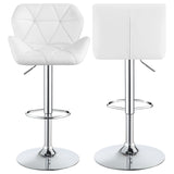 Furniture City Houma - Coaster - Berrington Upholstered Adjustable Bar Stool White (Set of 2) - 100424