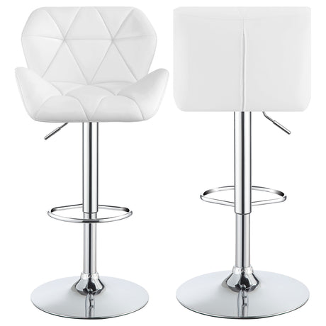 Furniture City Houma - Coaster - Berrington Upholstered Adjustable Bar Stool White (Set of 2) - 100424
