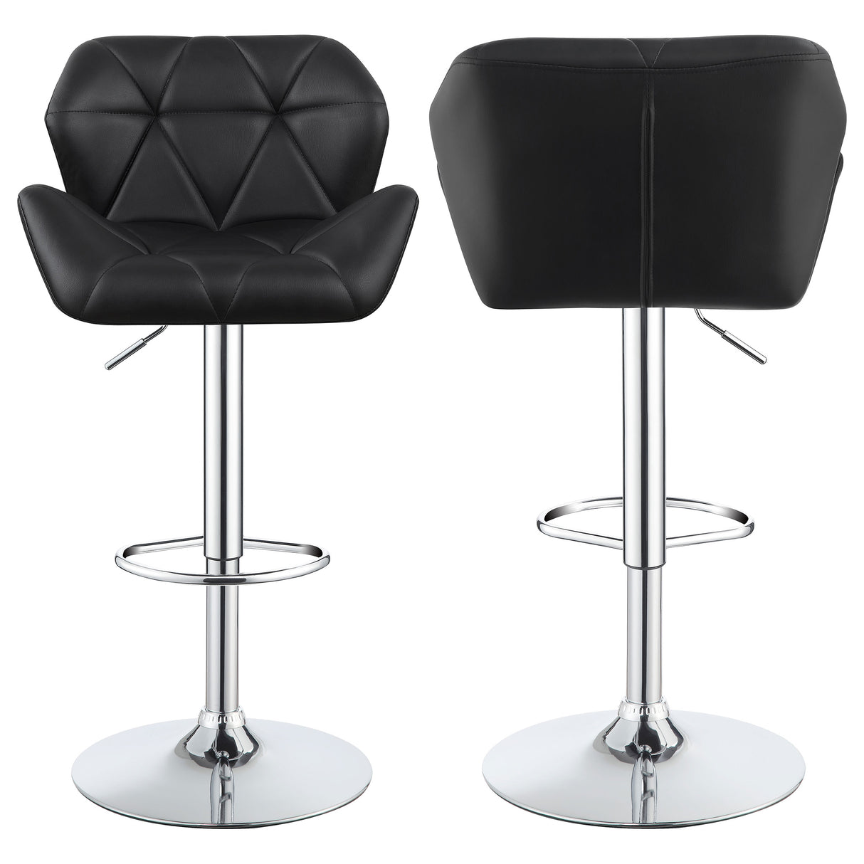 Furniture City Houma - Coaster - Berrington Upholstered Adjustable Bar Stool Black (Set of 2) - 100425