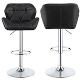 Furniture City Houma - Coaster - Berrington Upholstered Adjustable Bar Stool Black (Set of 2) - 100425