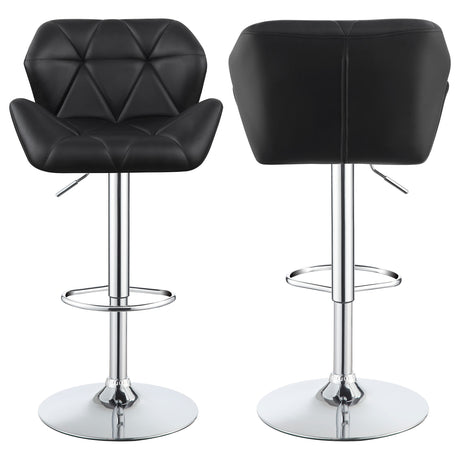 Furniture City Houma - Coaster - Berrington Upholstered Adjustable Bar Stool Black (Set of 2) - 100425