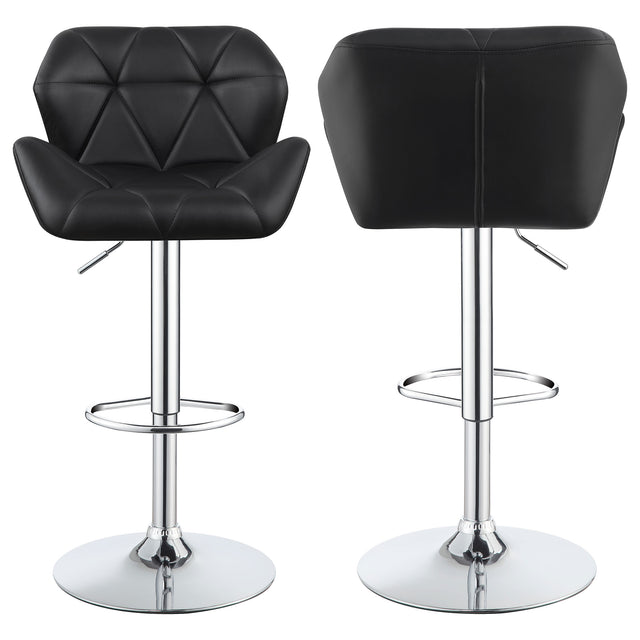 Furniture City Houma - Coaster - Berrington Upholstered Adjustable Bar Stool Black (Set of 2) - 100425