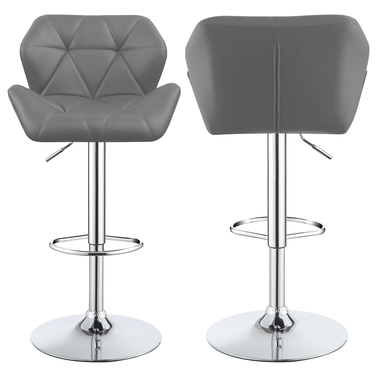 Furniture City Houma - Coaster - Berrington Upholstered Adjustable Bar Stool Grey (Set of 2) - 100426