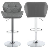Furniture City Houma - Coaster - Berrington Upholstered Adjustable Bar Stool Grey (Set of 2) - 100426