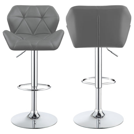 Furniture City Houma - Coaster - Berrington Upholstered Adjustable Bar Stool Grey (Set of 2) - 100426
