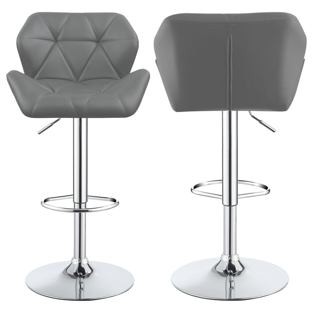 Furniture City Houma - Coaster - Berrington Upholstered Adjustable Bar Stool Grey (Set of 2) - 100426
