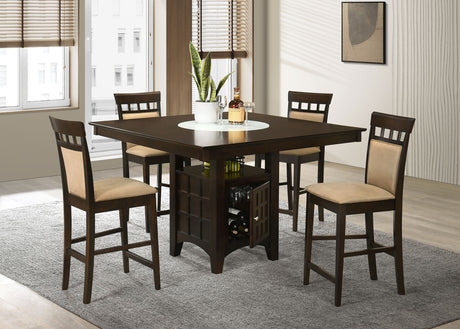 Furniture City Houma - Coaster - Gabriel 5-piece Square Counter Height Dining Set Cappuccino - 100438-S5A