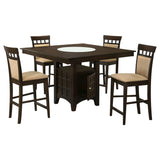 Gabriel 5-piece Square Counter Height Dining Set Cappuccino