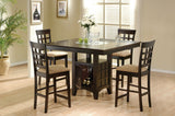 Furniture City Houma - Coaster - Gabriel 5-piece Square Counter Height Dining Set Cappuccino - 100438-S5