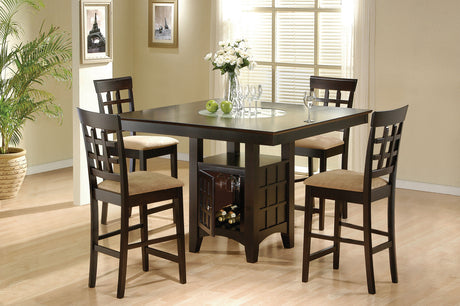 Furniture City Houma - Coaster - Gabriel 5-piece Square Counter Height Dining Set Cappuccino - 100438-S5