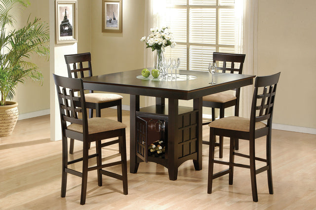 Furniture City Houma - Coaster - Gabriel 5-piece Square Counter Height Dining Set Cappuccino - 100438-S5