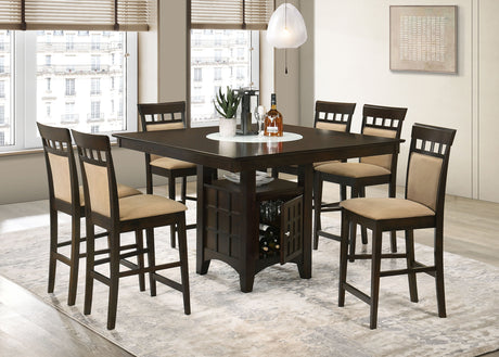 Furniture City Houma - Coaster - Gabriel 7-piece Square Counter Height Dining Set Cappuccino - 100438-S7A