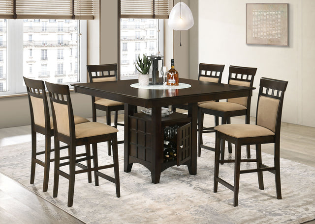 Furniture City Houma - Coaster - Gabriel 7-piece Square Counter Height Dining Set Cappuccino - 100438-S7A