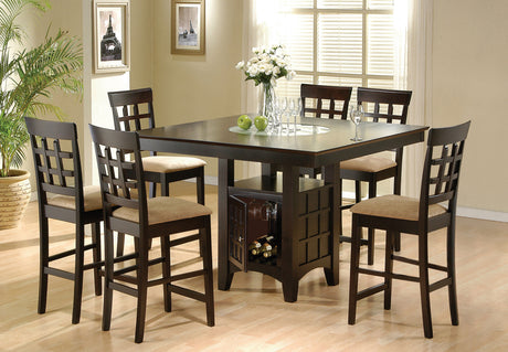 Furniture City Houma - Coaster - Gabriel 7-piece Square Counter Height Dining Set Cappuccino - 100438-S7