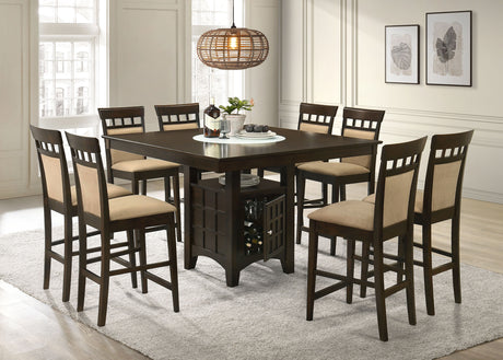 Furniture City Houma - Coaster - Gabriel 9-piece Square Counter Height Dining Set Cappuccino - 100438-S9A