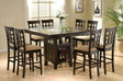 Furniture City Houma - Coaster - Gabriel 9-piece Square Counter Height Dining Set Cappuccino - 100438-S9