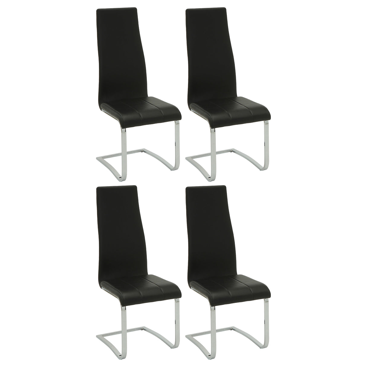 Furniture City Houma - Coaster - Montclair Upholstered Dining Side Chair Black (Set of 4) - 100515BLK