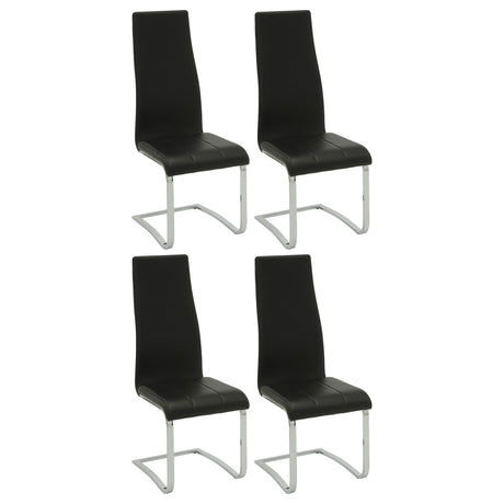 Furniture City Houma - Coaster - Montclair Upholstered Dining Side Chair Black (Set of 4) - 100515BLK