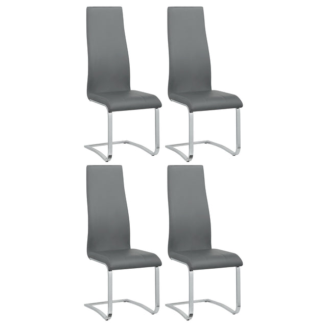 Furniture City Houma - Coaster - Montclair Upholstered Dining Side Chair Grey (Set of 4) - 100515GRY