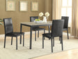 Furniture City Houma - Coaster - Garza 5-piece Rectangular Dining Table Set Black - 100611-S5