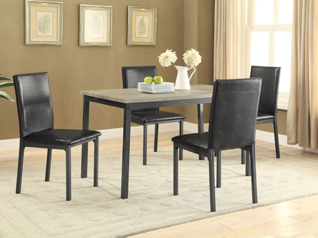 Furniture City Houma - Coaster - Garza 5-piece Rectangular Dining Table Set Black - 100611-S5