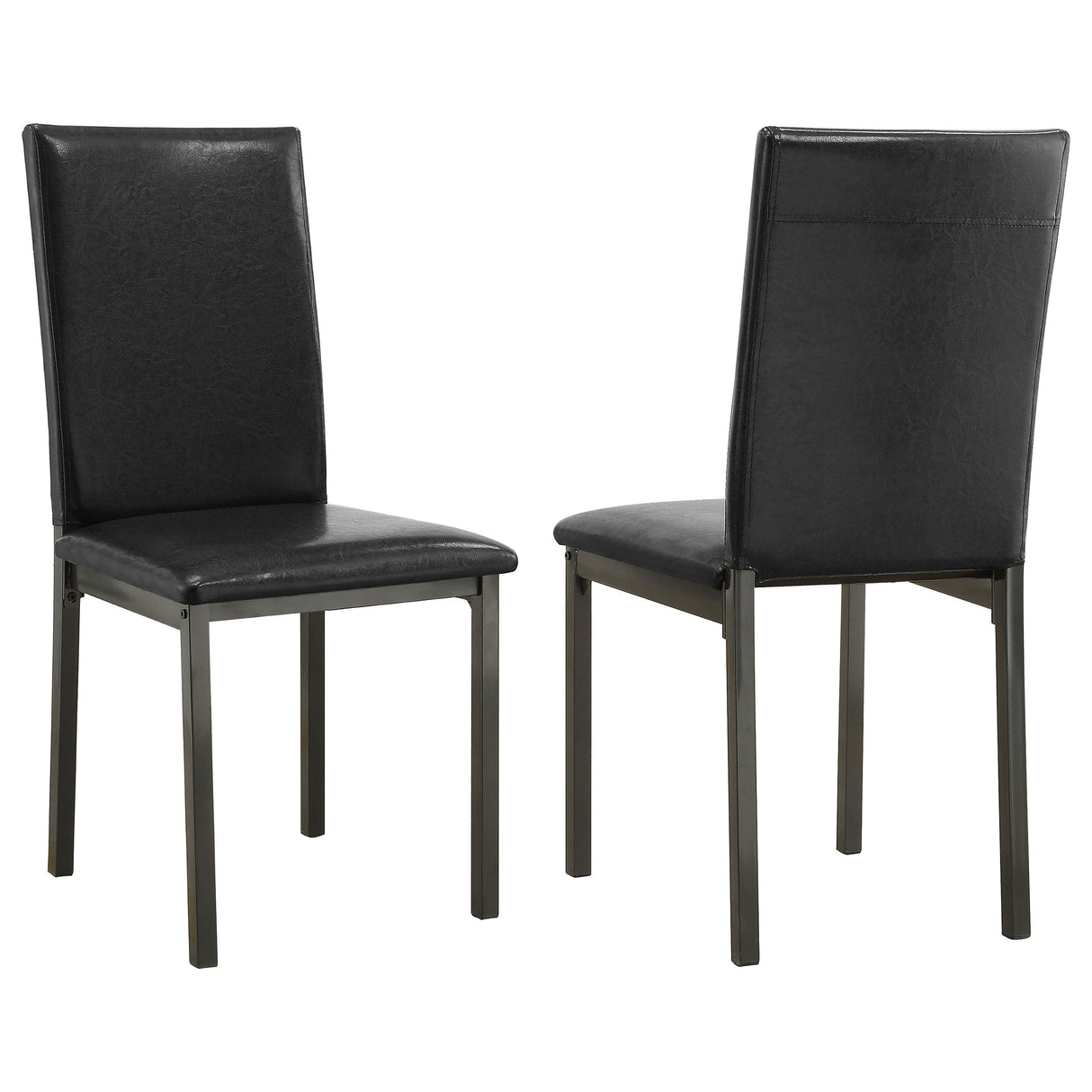 Furniture City Houma - Coaster - Garza Upholstered Dining Side Chair Black (Set of 2) - 100612