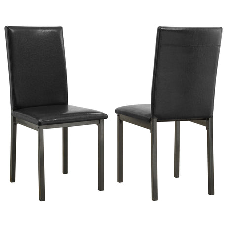 Furniture City Houma - Coaster - Garza Upholstered Dining Side Chair Black (Set of 2) - 100612
