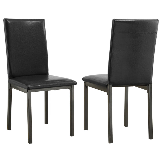 Furniture City Houma - Coaster - Garza Upholstered Dining Side Chair Black (Set of 2) - 100612