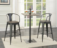 Furniture City Houma - Coaster - Cavalier 3-piece Square Bar Table Set Dark Elm and Black - 100730-S3