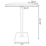 Cavalier Square 24-inch Pub Height Bistro Bar Table Dark Elm