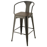 Cavalier Metal Bar Chair Dark Elm and Matte Black (Set of 2)