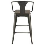 Cavalier Metal Bar Chair Dark Elm and Matte Black (Set of 2)