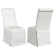Furniture City Houma - Coaster - Shawna Upholstered Skirted Side Chair White (Set of 2) - 100748