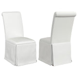 Furniture City Houma - Coaster - Shawna Upholstered Skirted Side Chair White (Set of 2) - 100748
