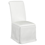 Shawna Upholstered Skirted Side Chair White (Set of 2)