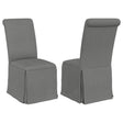 Furniture City Houma - Coaster - Shawna Upholstered Skirted Side Chair Light Grey (Set of 2) - 100749