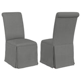 Furniture City Houma - Coaster - Shawna Upholstered Skirted Side Chair Light Grey (Set of 2) - 100749