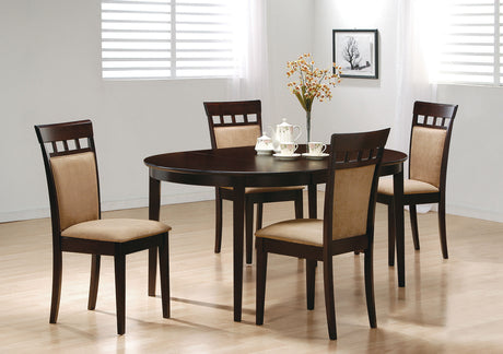 Furniture City Houma - Coaster - Gabriel 5-piece Extension Leaf Dining Table Set Cappuccino - 100770-S5A