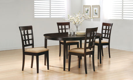 Furniture City Houma - Coaster - Gabriel 5-piece Extension Leaf Dining Table Set Cappuccino - 100770-S5