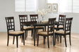 Furniture City Houma - Coaster - Gabriel 7-piece Extension Leaf Dining Table Set Cappuccino - 100770-S7