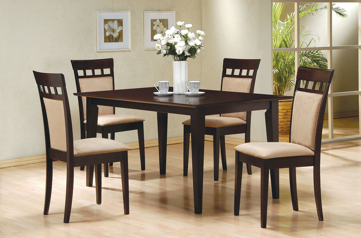 Furniture City Houma - Coaster - Gabriel 5-piece Rectangular 59-inch Dining Set Cappuccino - 100771-S5A