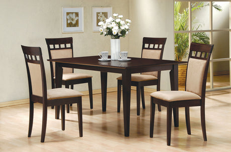 Furniture City Houma - Coaster - Gabriel 5-piece Rectangular 59-inch Dining Set Cappuccino - 100771-S5A
