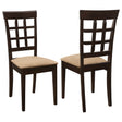 Furniture City Houma - Coaster - Gabriel Lattice Back Dining Side Chair Cappuccino (Set of 2) - 100772