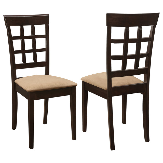 Furniture City Houma - Coaster - Gabriel Lattice Back Dining Side Chair Cappuccino (Set of 2) - 100772