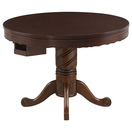 Furniture City Houma - Coaster - Turk Round Dining and Billiard Poker Game Table Tobacco - 100871