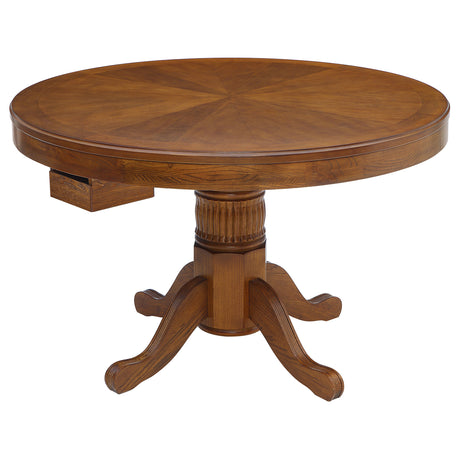 Furniture City Houma - Coaster - Mitchell Round Dining and Billiard Poker Game Table Amber - 100951