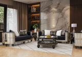 HD-9042 - Sofa - Silver / Black / Gold