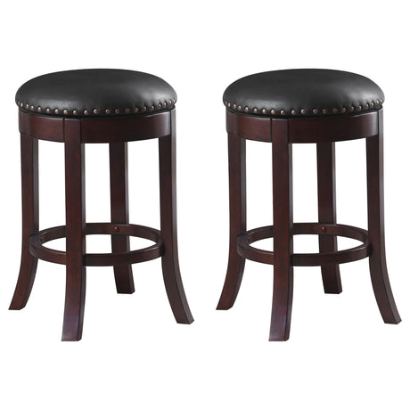 Furniture City Houma - Coaster - Aboushi Backless Swivel Counter Stool Brown (Set of 2) - 101059