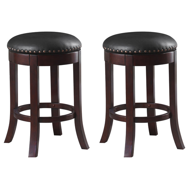 Furniture City Houma - Coaster - Aboushi Backless Swivel Counter Stool Brown (Set of 2) - 101059