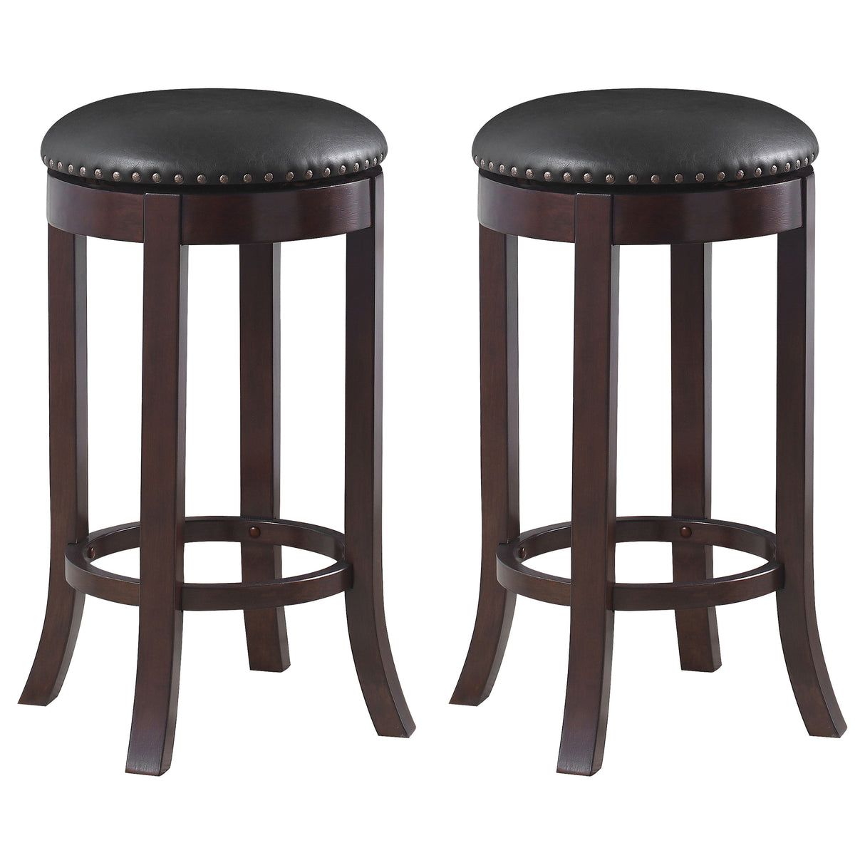Furniture City Houma - Coaster - Aboushi Backless Swivel Bar Stool Brown (Set of 2) - 101060